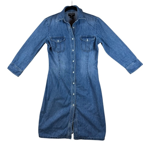 Polo Ralph Lauren Dresses & Skirts - Vintage Polo Ralph Lauren 100% Cotton Blue Denim Shirt Long-Sleeved Jean Dress 4